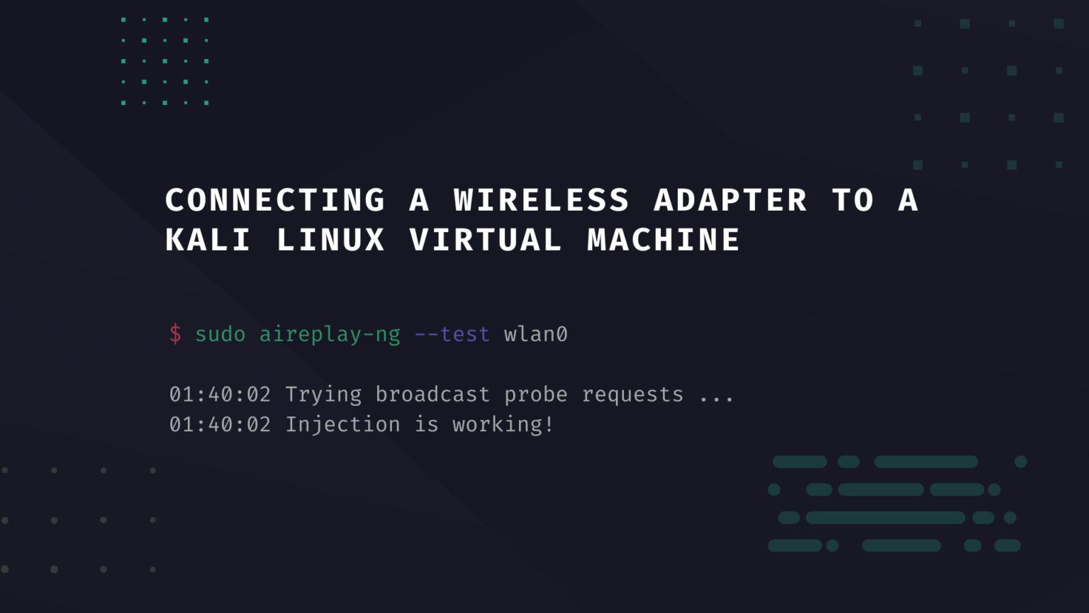 Connecting a Wireless Adapter to a Kali Linux Virtual Machine NoobLinux