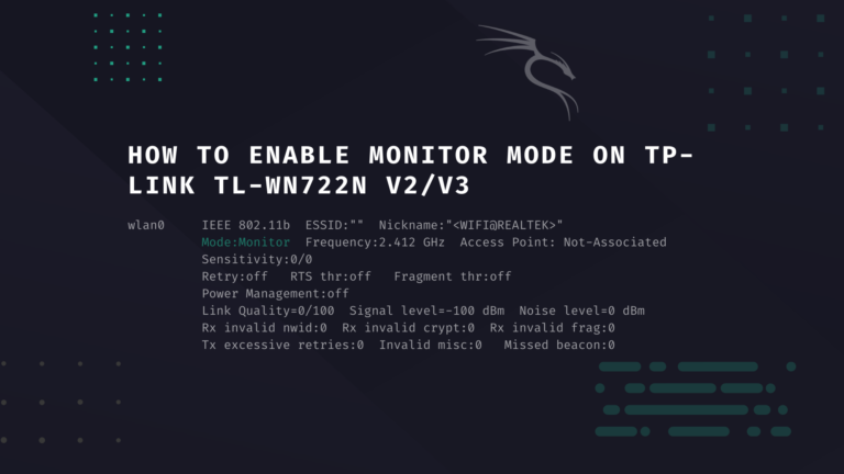 How to Enable Monitor Mode on TP-LINK TL-WN722N V2V3