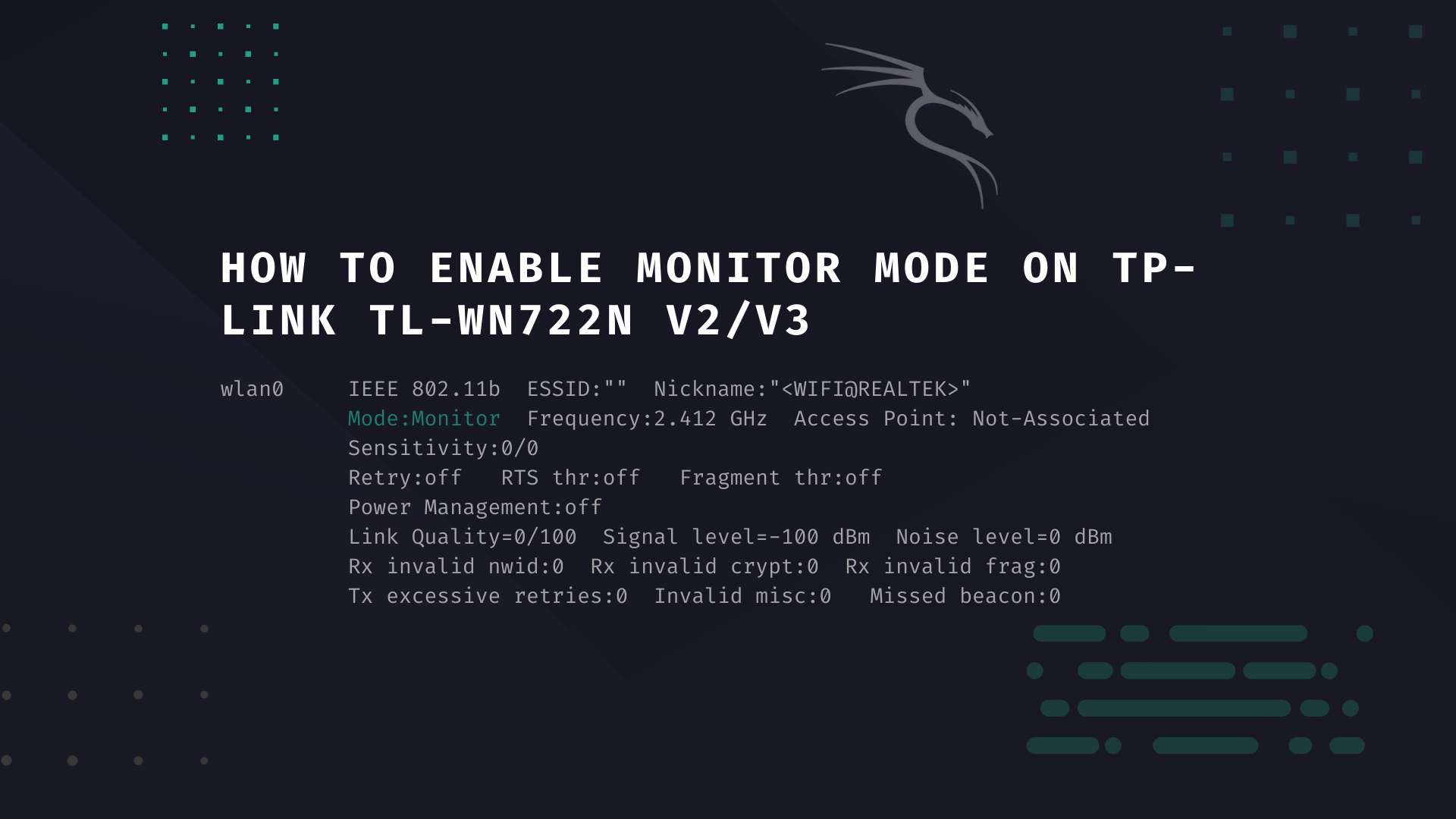 How to on NoobLinux - Mode V2/V3 Monitor TL-WN722N TP-LINK Enable